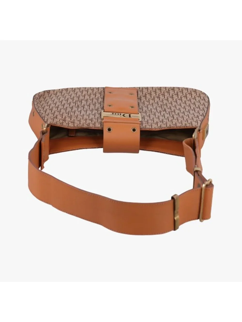 Dior Trotter Street Chic Columbus Beige Brown Canvas Leather Shoulder